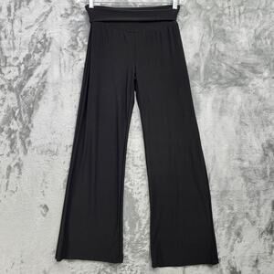 J Mode USA Pants Womens XL Black Pull On Wide Leg Flare Fold‎ Over Waist Stretch